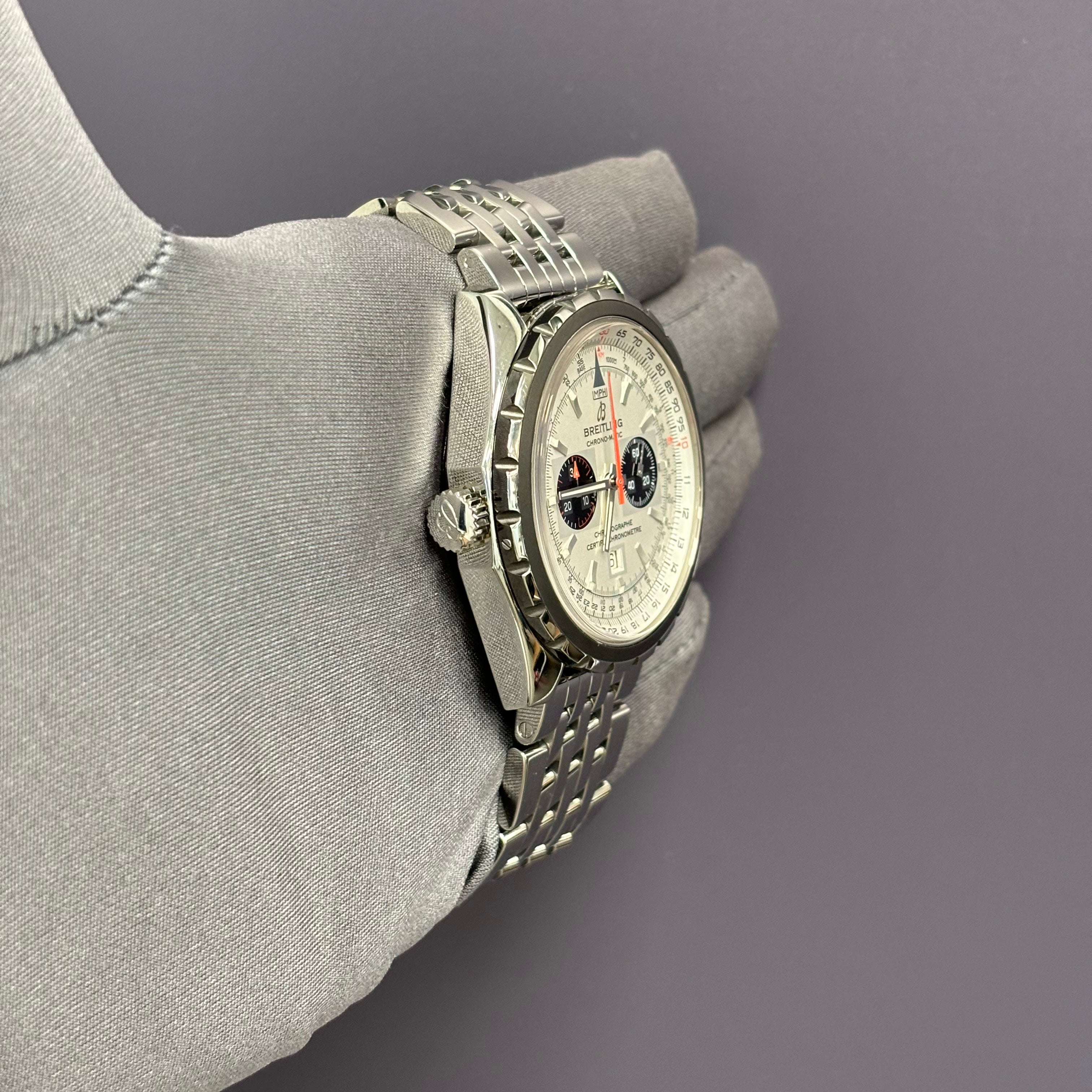 Breitling Chrono-Matic 44mm White Dial Watch Ref# A41360 - Happy Jewelers Fine Jewelry Lifetime Warranty