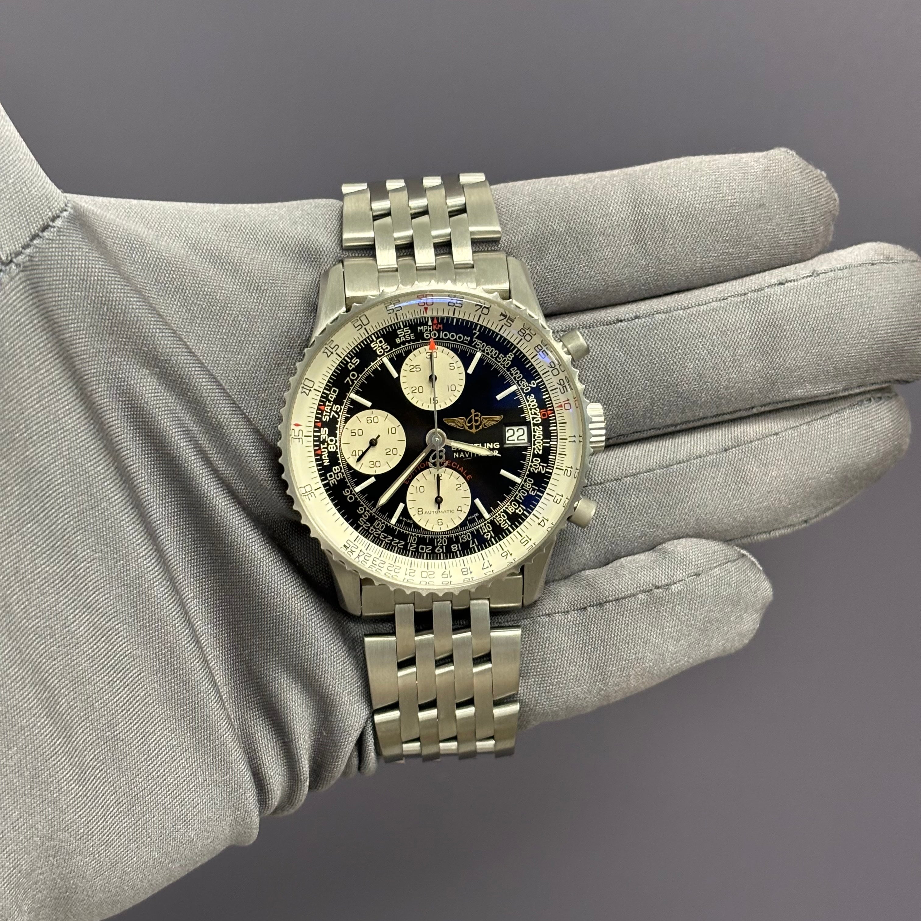 Breitling Navitimer 41mm Black Dial Watch Ref# A13330 - Happy Jewelers Fine Jewelry Lifetime Warranty