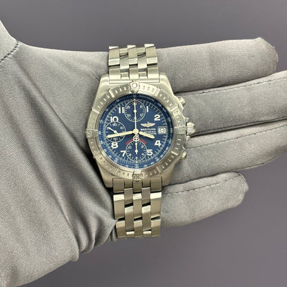 Breitling Chronomat 40mm Blue Dial Watch Ref# A13353 - Happy Jewelers Fine Jewelry Lifetime Warranty