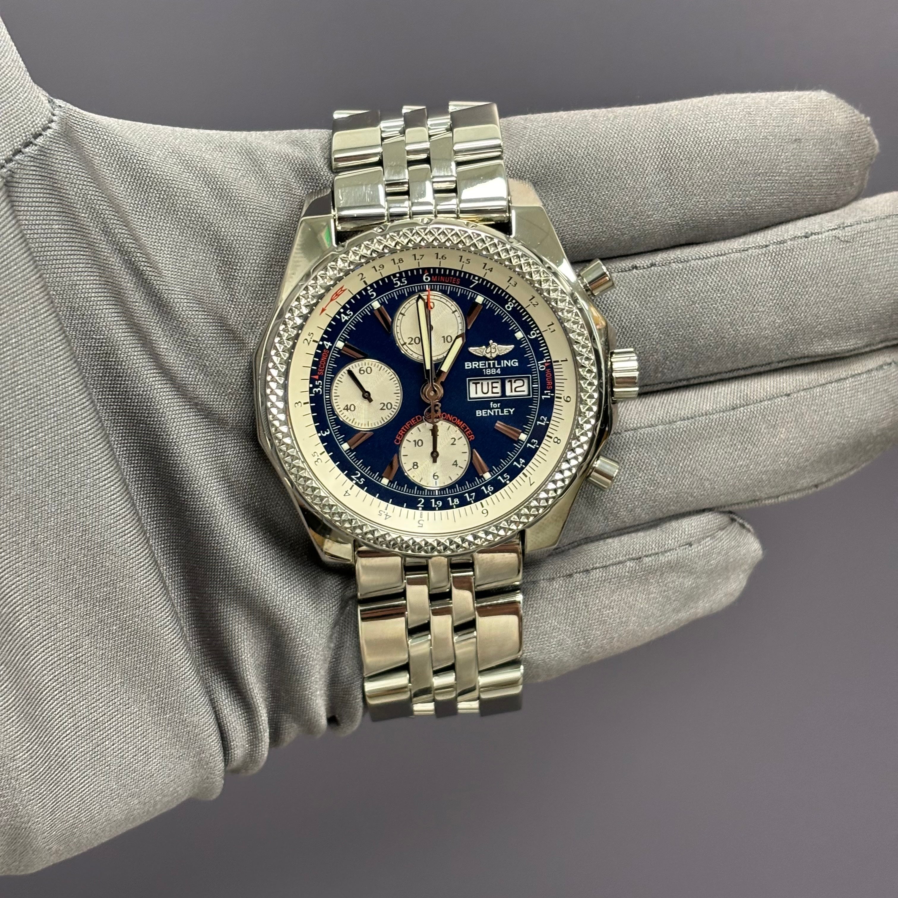 Breitling Bentley 43mm Blue Dial Watch Ref# A13362 - Happy Jewelers Fine Jewelry Lifetime Warranty