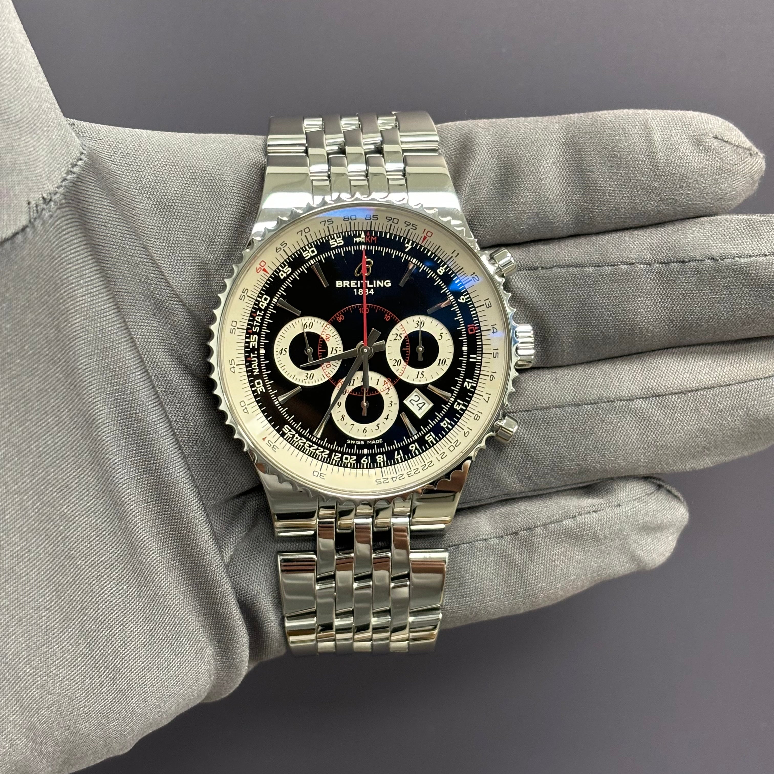 Breitling Navitimer 42mm Black Dial Watch Ref# A23351 - Happy Jewelers Fine Jewelry Lifetime Warranty