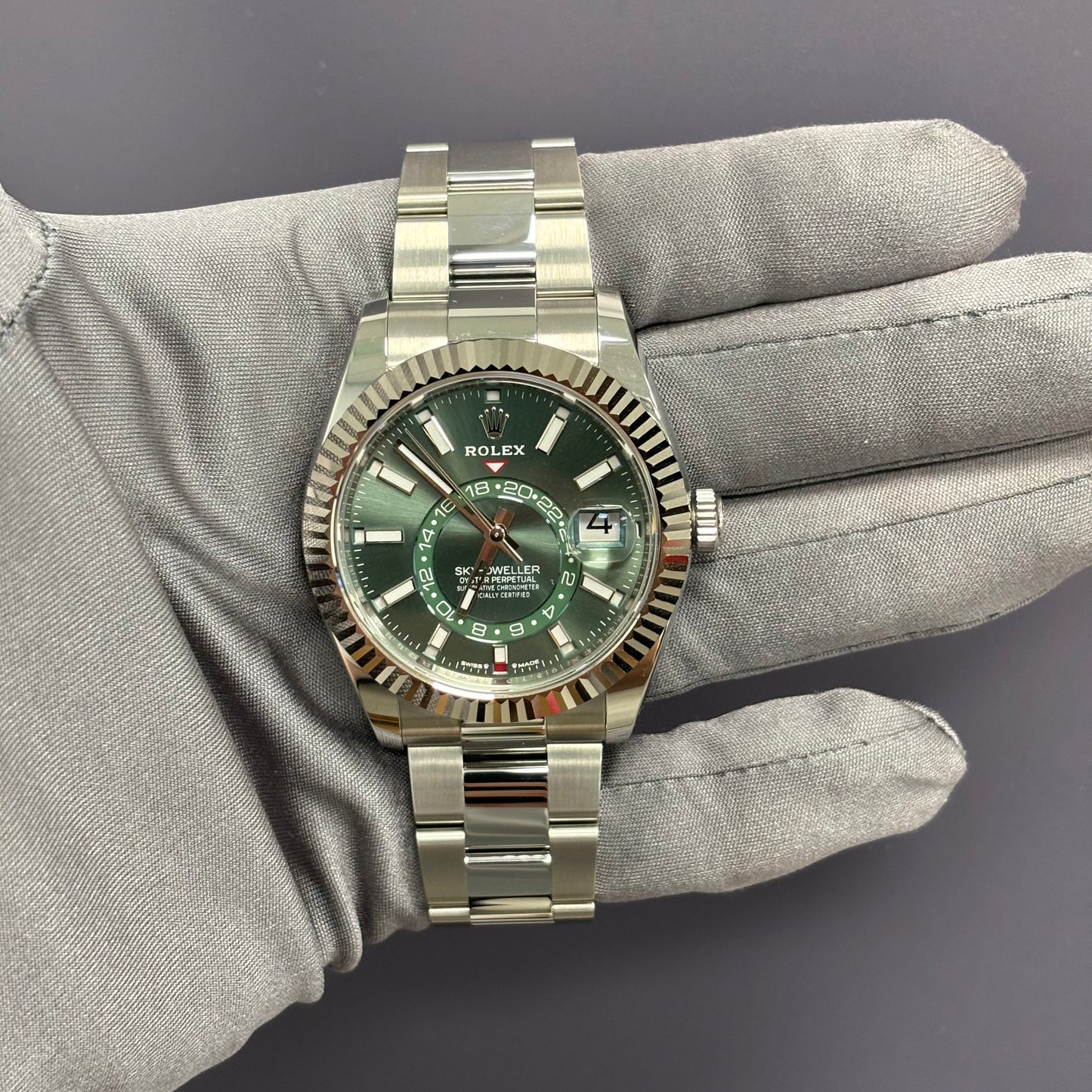 Rolex Sky-Dweller 42mm Green Dial Watch Ref# 336934