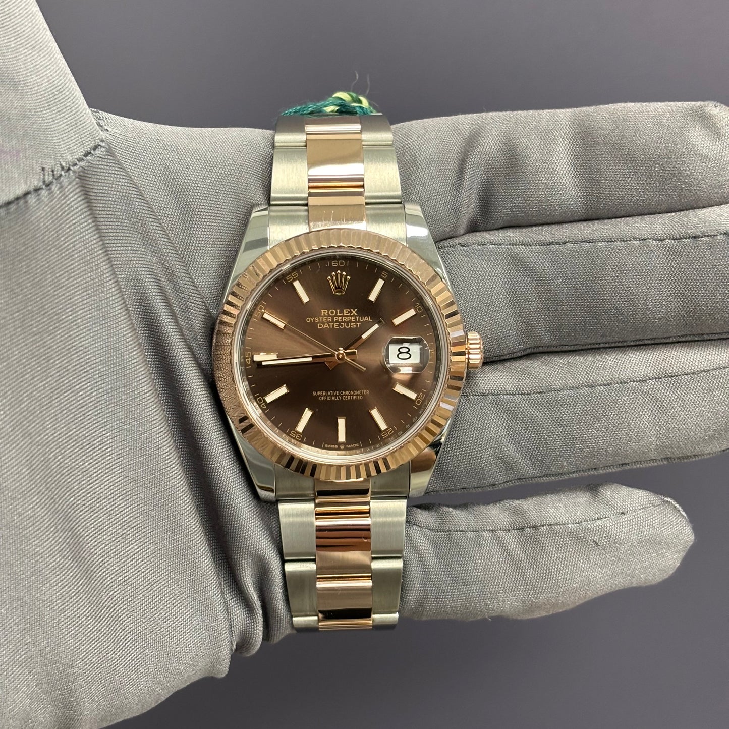 Rolex Datejust Two-Tone Stainless Steel & Rose Gold 36mm Chocolate Stick Dial Watch Reference# 126231