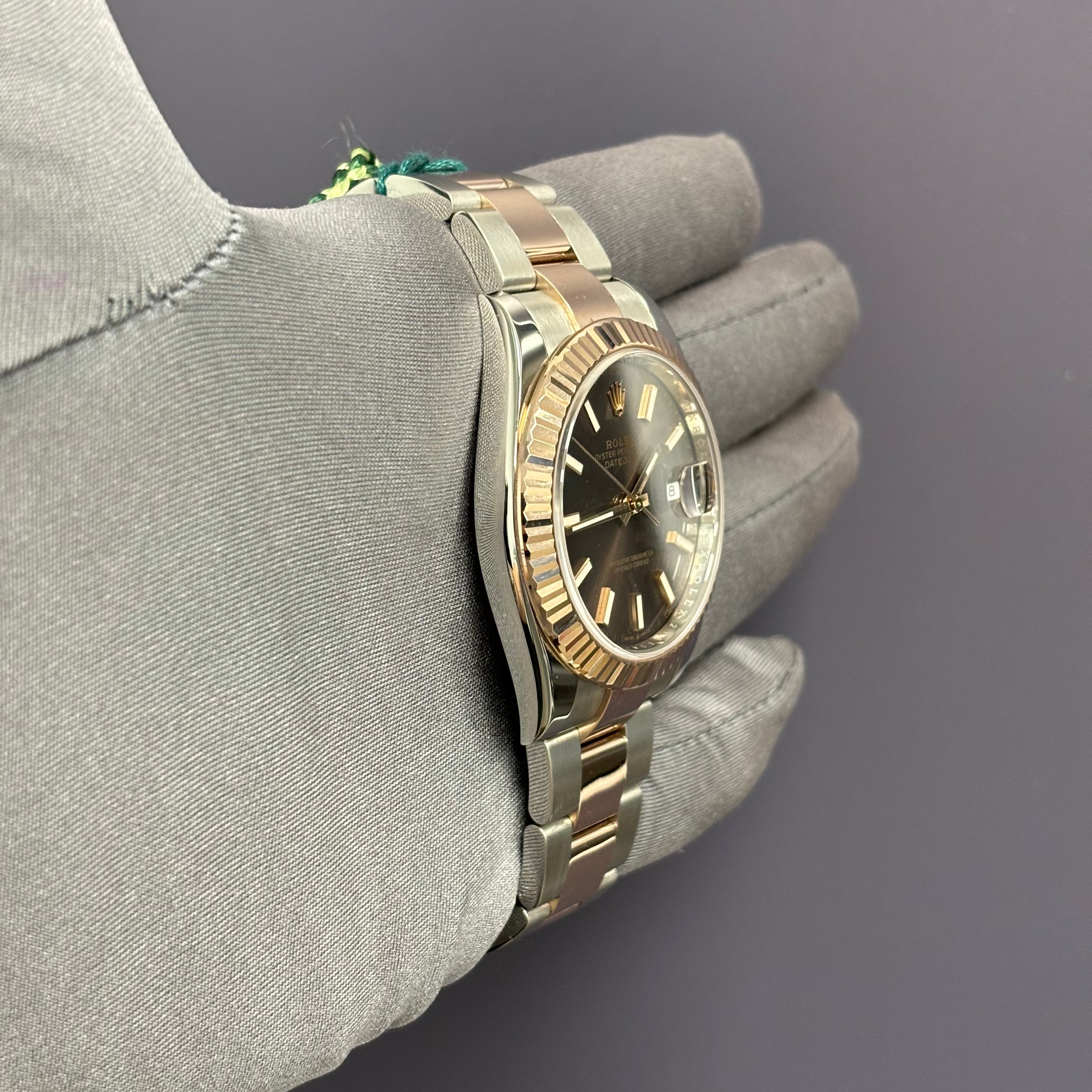 Rolex Datejust Two-Tone Stainless Steel & Rose Gold 36mm Chocolate Stick Dial Watch Reference# 126231 - Happy Jewelers Fine Jewelry Lifetime Warranty