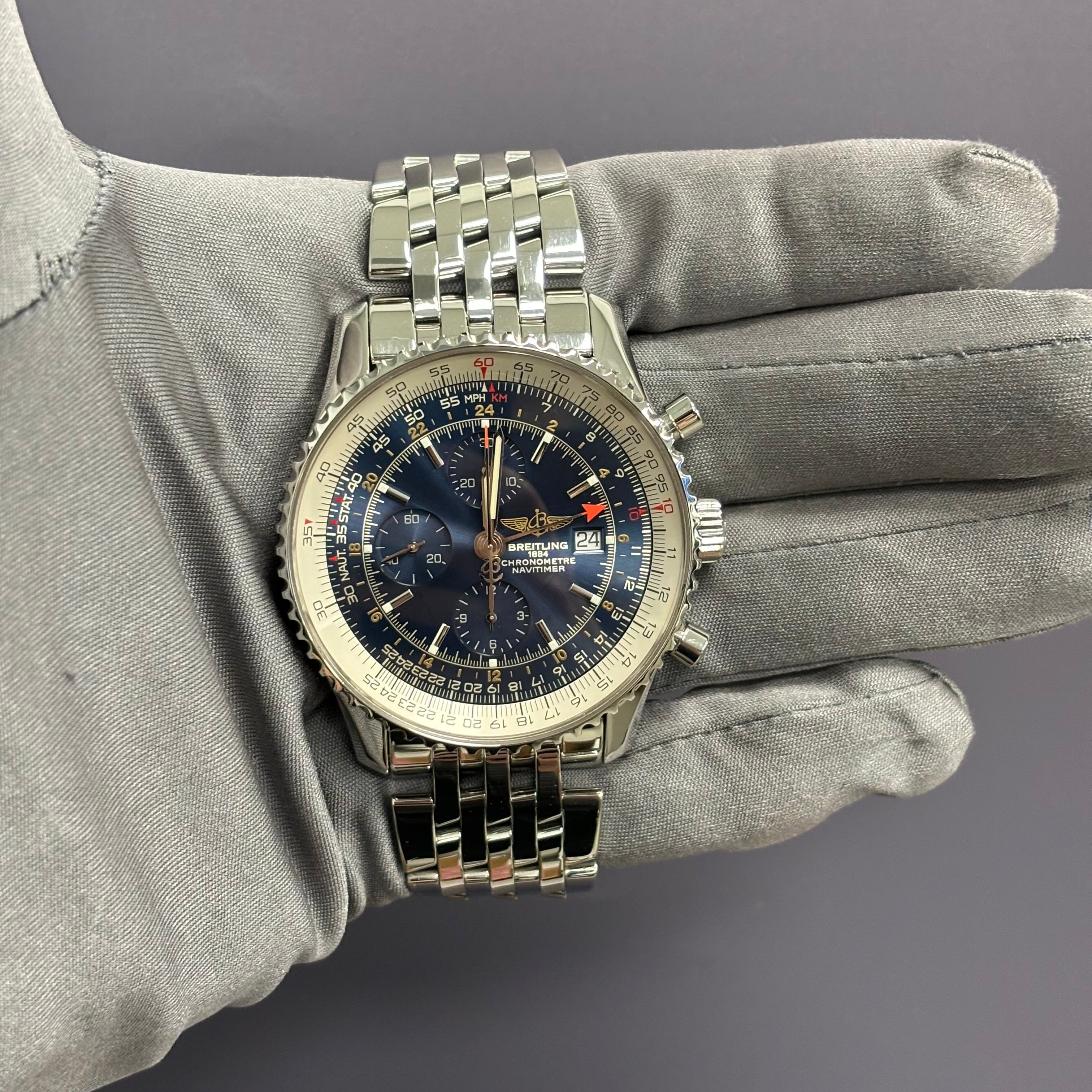 Breitling Navitimer 46mm Blue Dial Watch Ref# A24322 - Happy Jewelers Fine Jewelry Lifetime Warranty