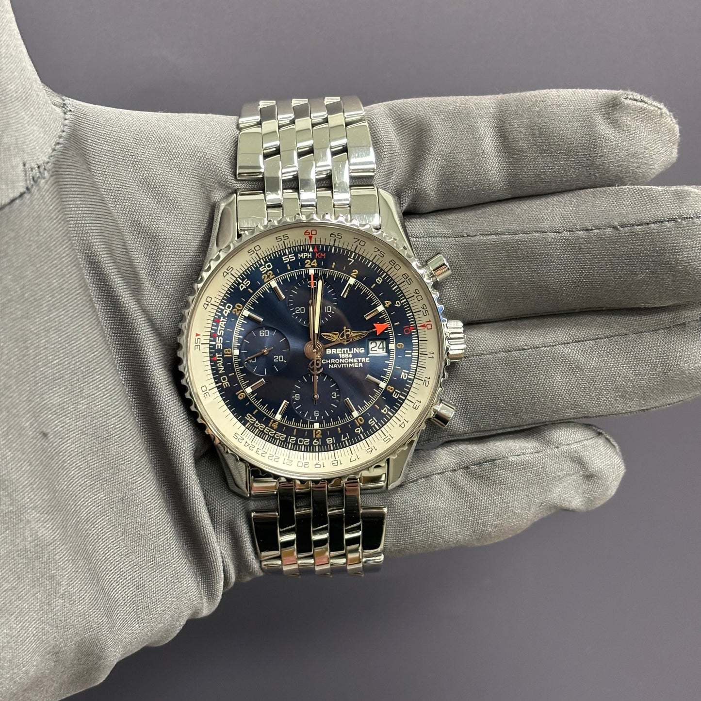 Breitling Navitimer 46mm Blue Dial Watch Ref# A24322