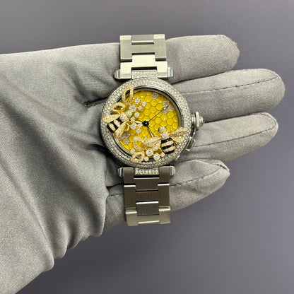 Cartier Pasha 35mm Honeycomb Dial Watch Ref# W31043M7 - Happy Jewelers Fine Jewelry Lifetime Warranty