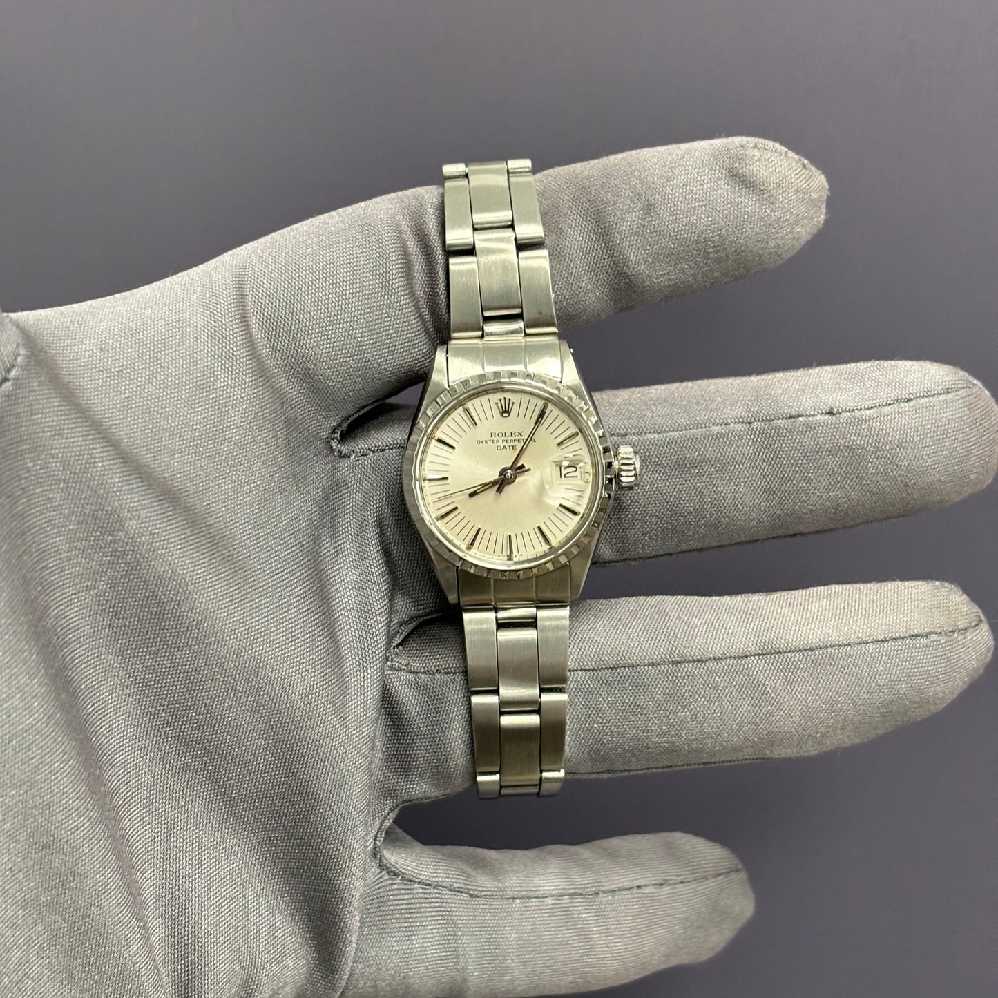 Rolex Oyster Perpetual 25mm Silver Dial Watch Ref# 6524