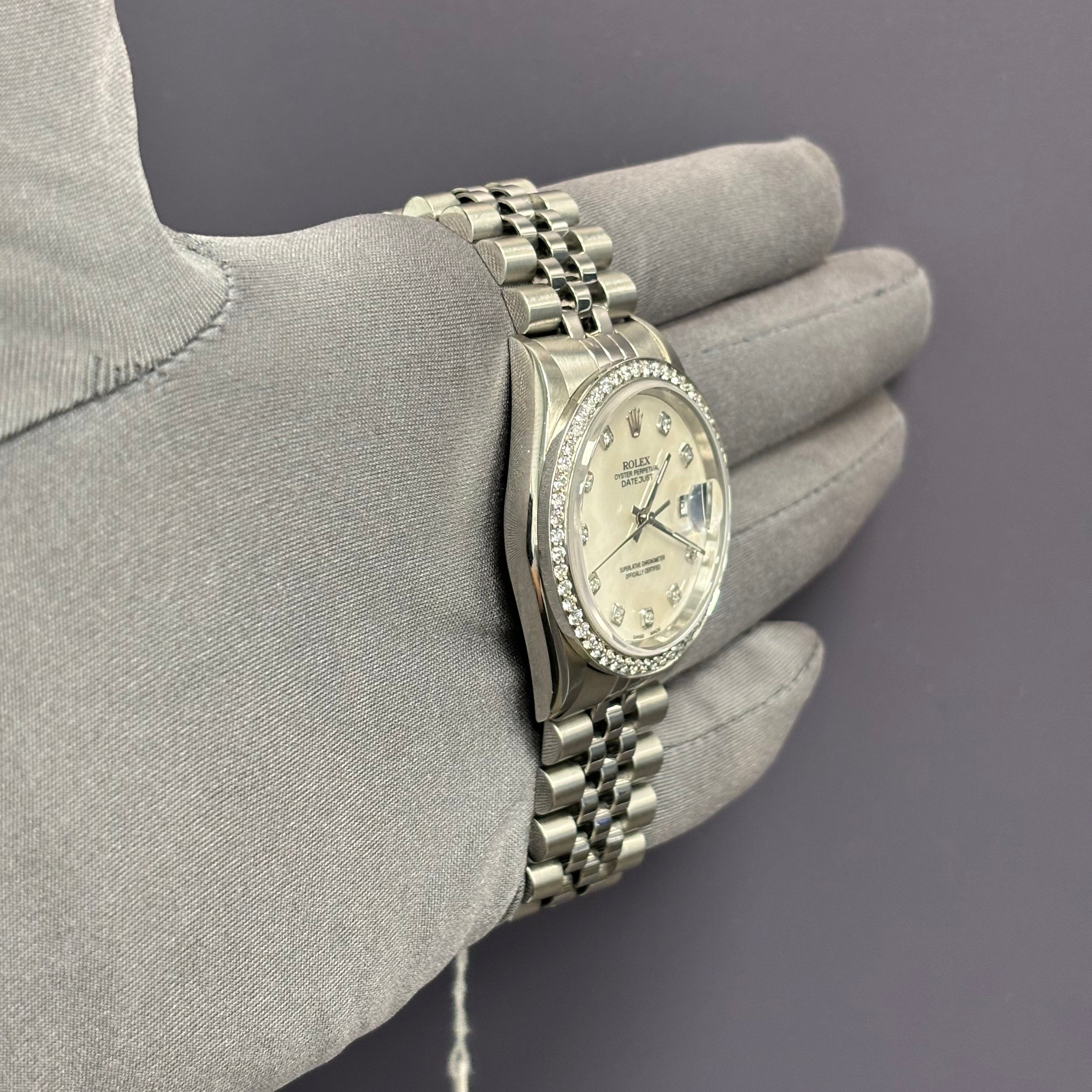 Rolex Datejust 36mm MOP Dial Watch Ref# 16200 - Happy Jewelers Fine Jewelry Lifetime Warranty