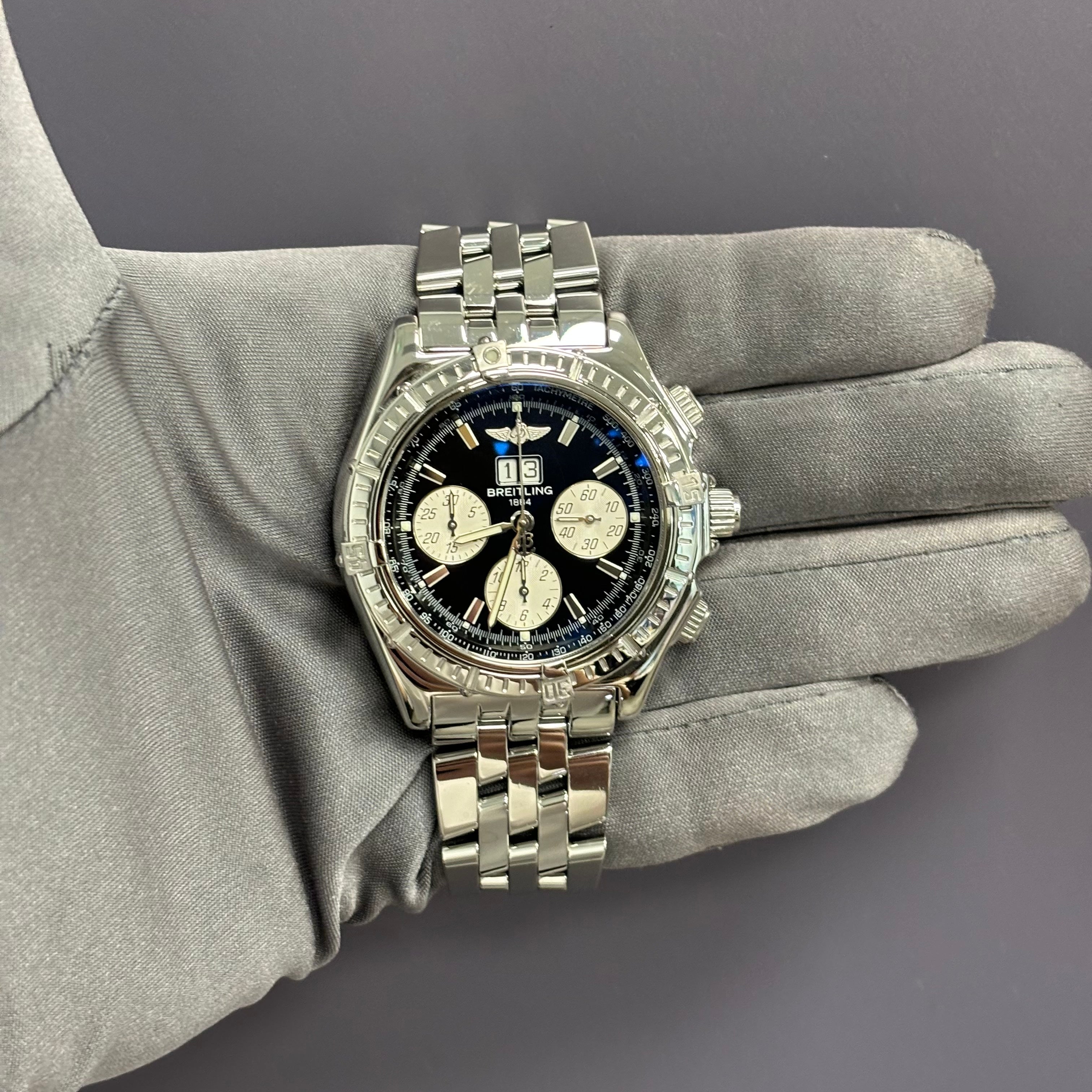 Breitling Crosswind 44mm Black Dial Watch Ref# A44355 - Happy Jewelers Fine Jewelry Lifetime Warranty