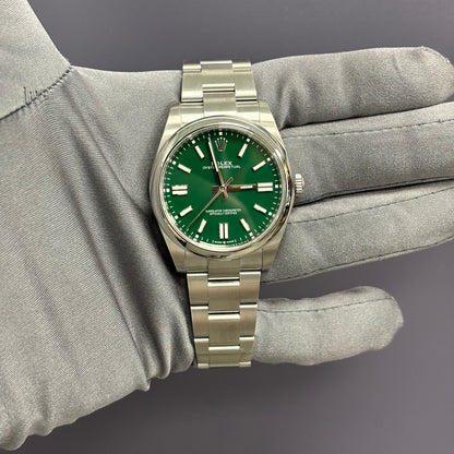 Rolex OP 41mm Green Dial Watch Ref# 124300 - Happy Jewelers Fine Jewelry Lifetime Warranty