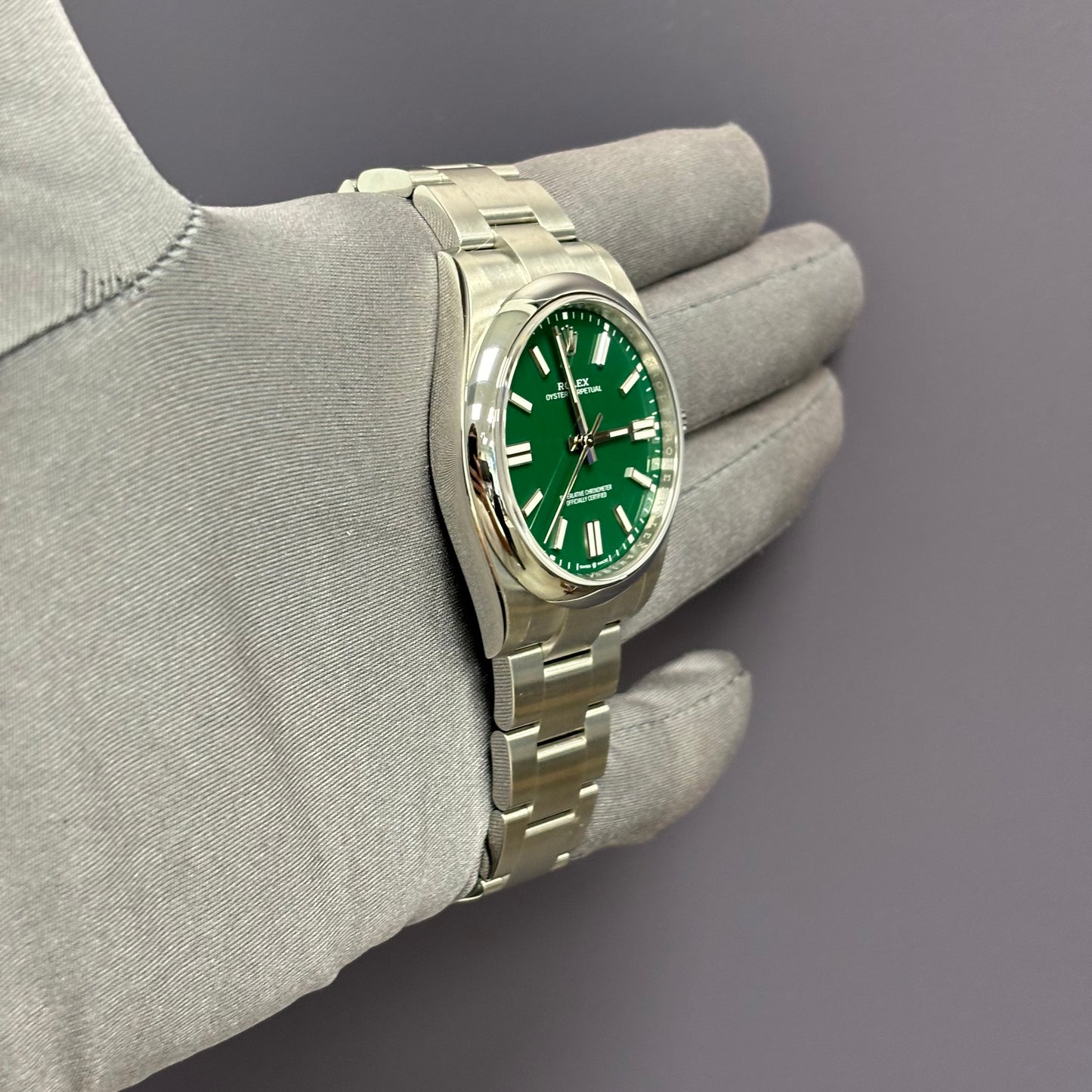 Rolex OP 41mm Green Dial Watch Ref# 124300