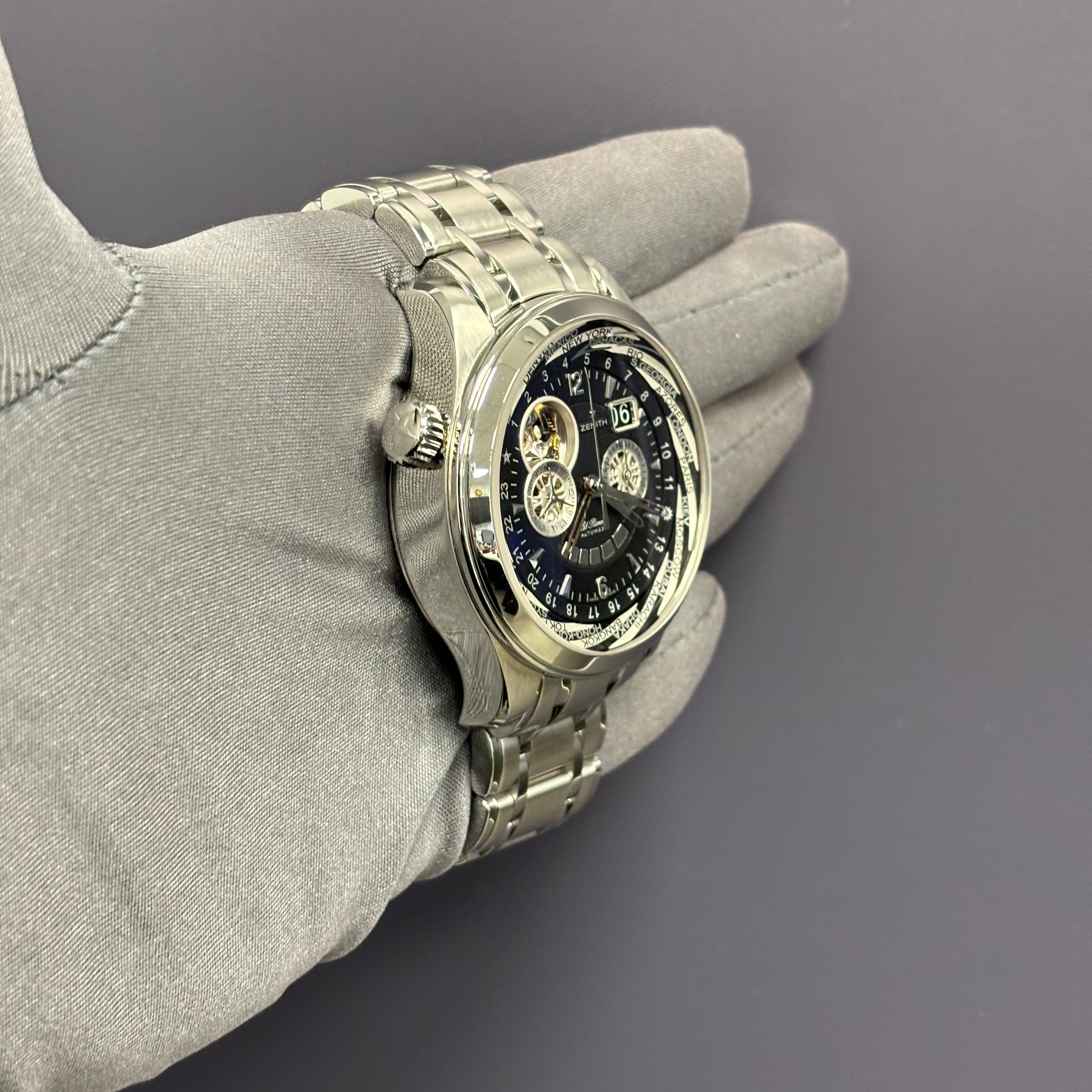 Zenith El Primero 46mm Black Dial Watch Ref# 03.0520.4037 - Happy Jewelers Fine Jewelry Lifetime Warranty