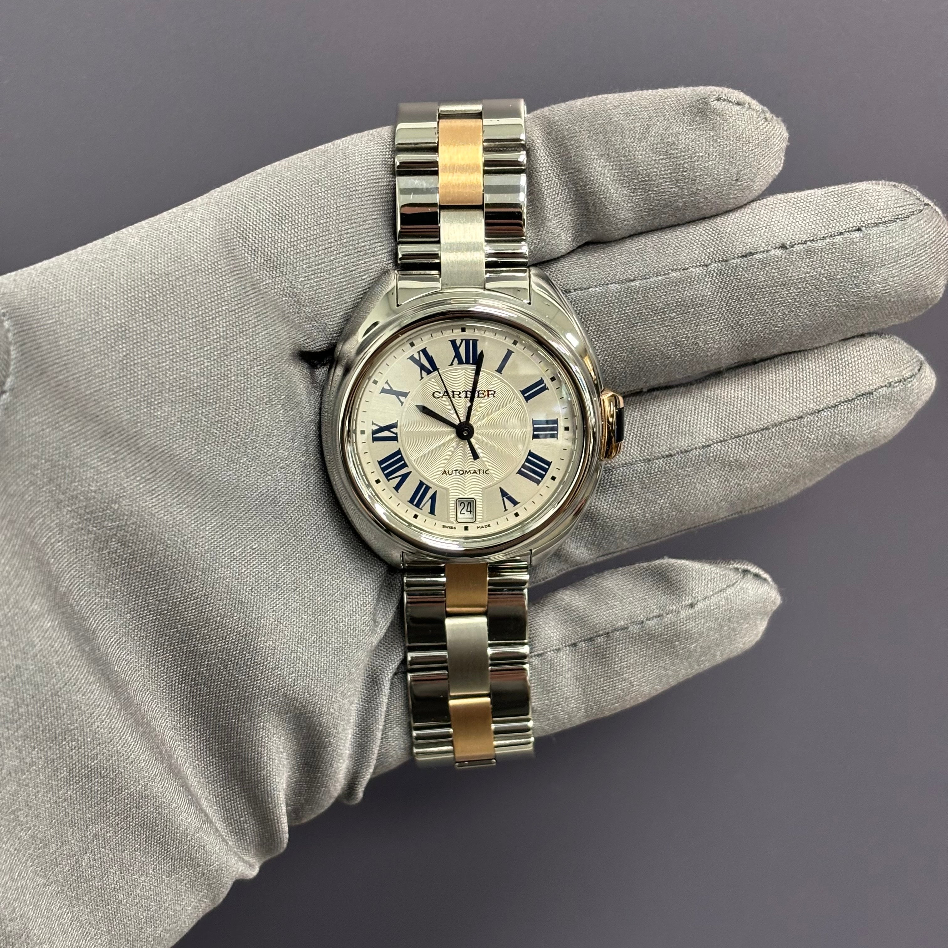 Cartier Cle De Cartier 35mm White Dial Watch Ref# W2CL0003 - Happy Jewelers Fine Jewelry Lifetime Warranty