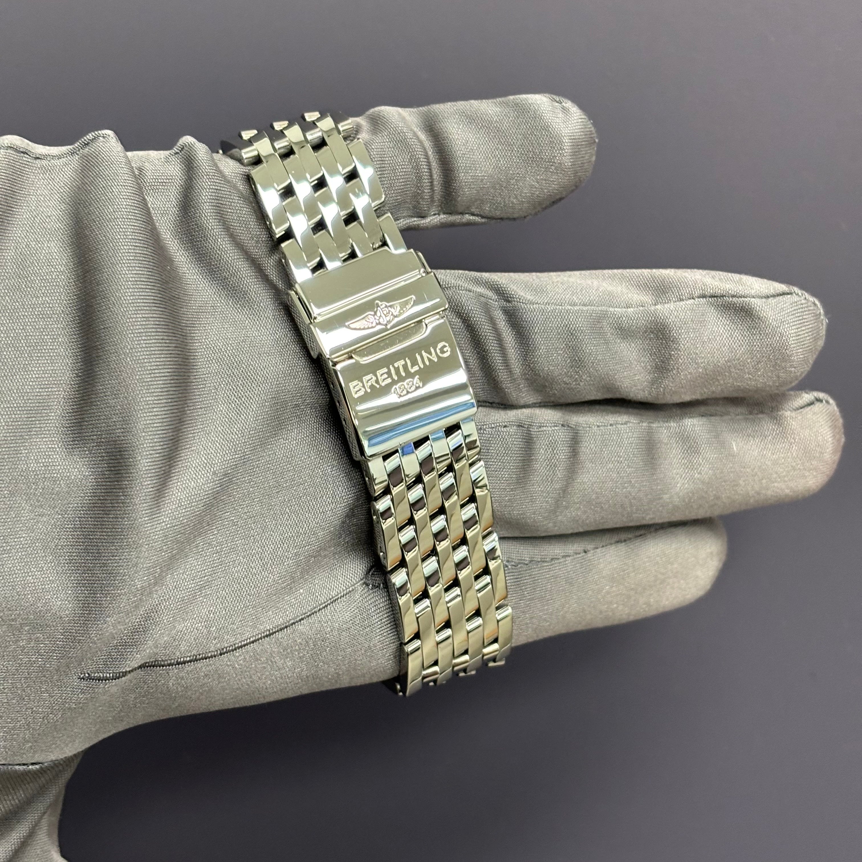 Breitling Montbrillant 43mm Black/Silver Dial Watch Ref# A21330 - Happy Jewelers Fine Jewelry Lifetime Warranty