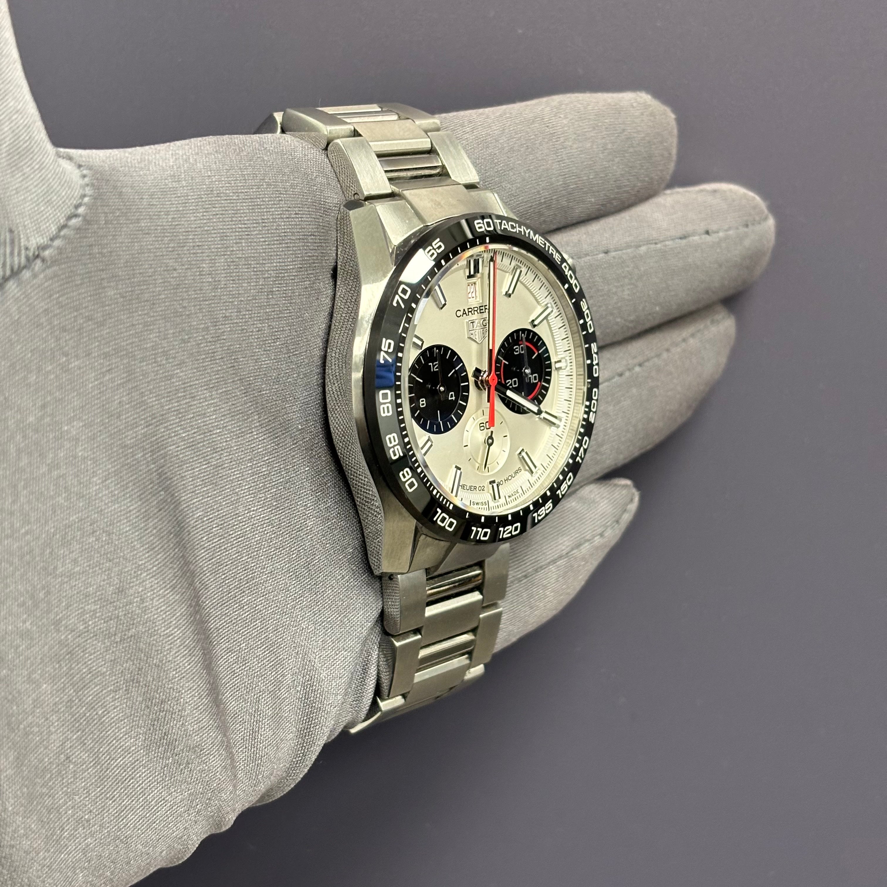 Tag Heuer Carrera 44mm White Dial Watch Ref# CBN2A1D - Happy Jewelers Fine Jewelry Lifetime Warranty