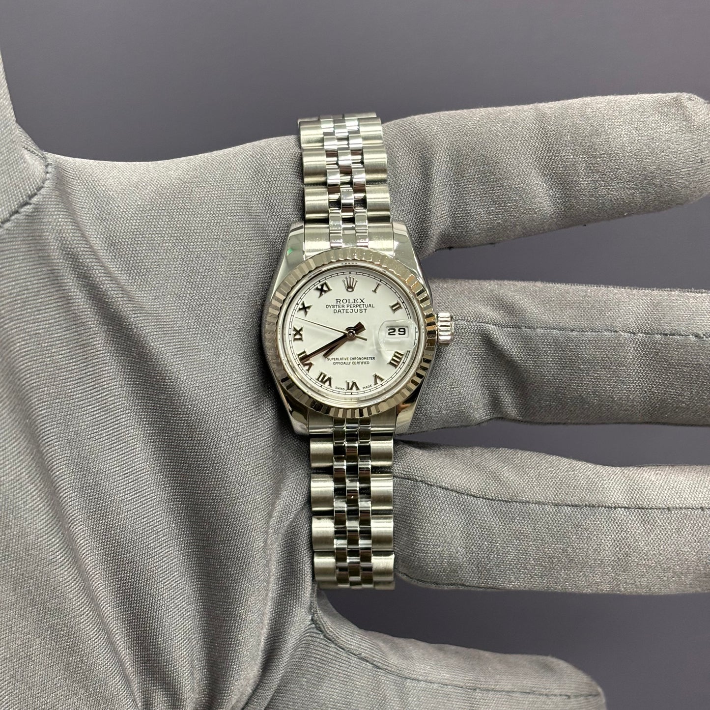 Rolex Datejust 26mm White Dial Watch Ref# 179174