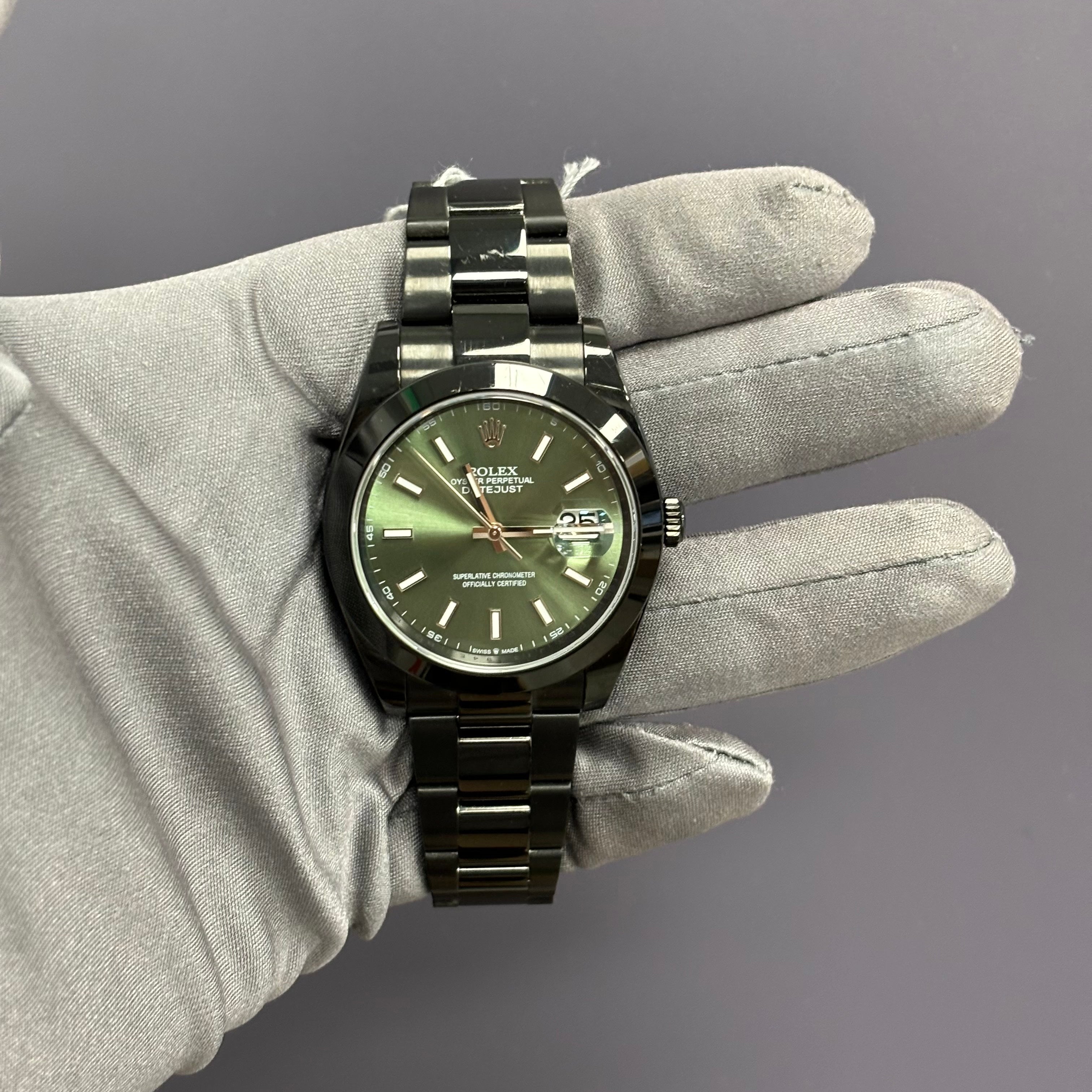 Rolex Datejust 41mm Olive Dial Watch Ref# 126300 - Happy Jewelers Fine Jewelry Lifetime Warranty