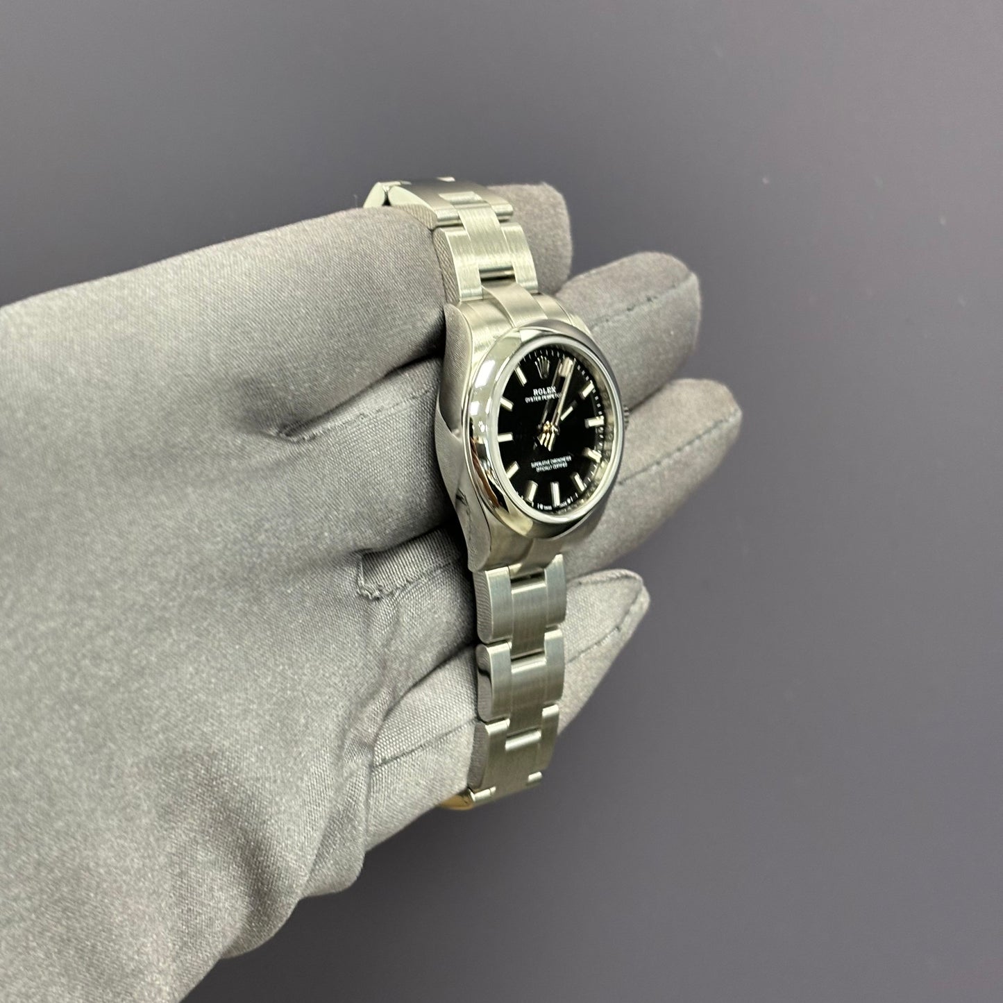 Rolex Oyster Perpetual 28mm Black Dial Watch Ref# 276200