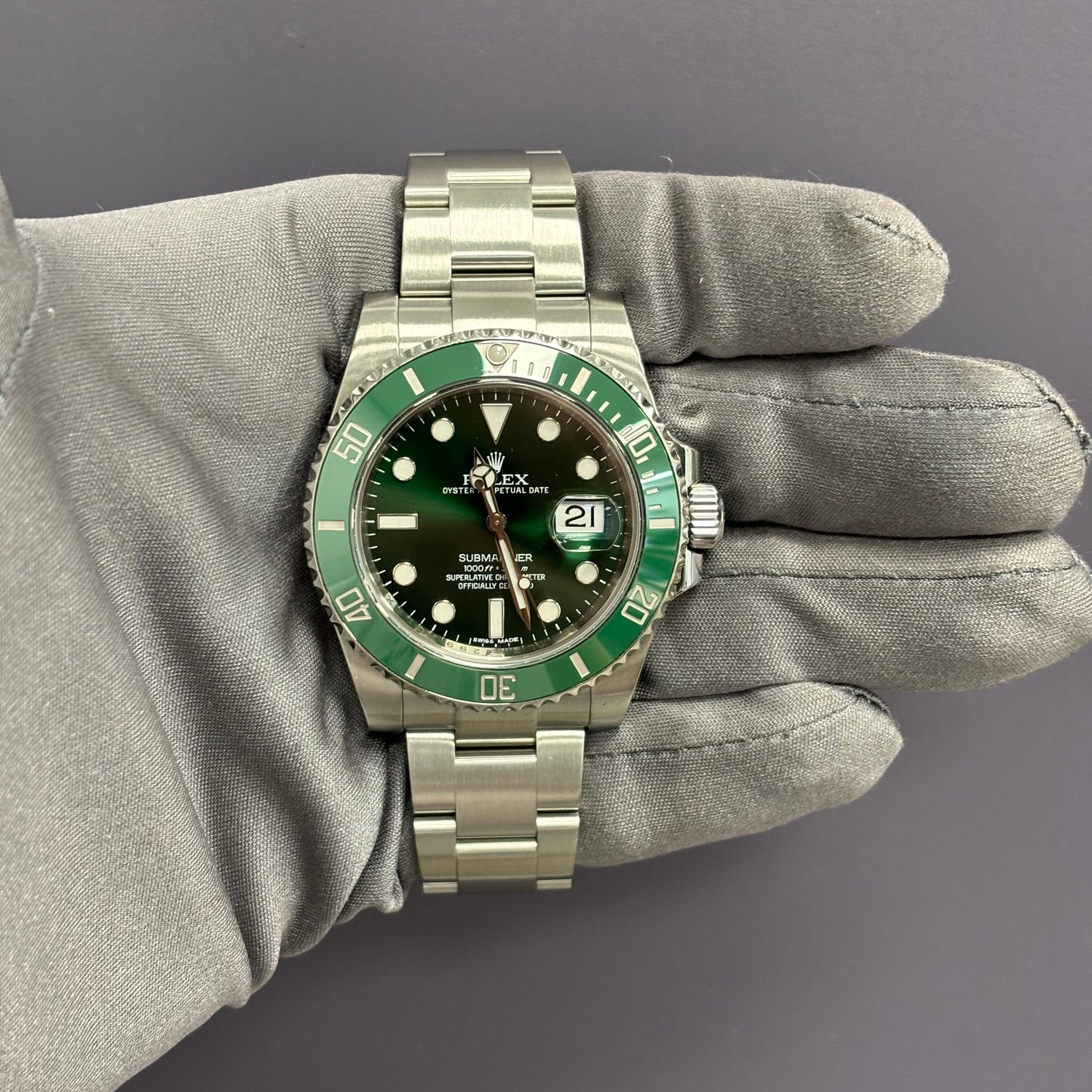 Rolex Submariner 40mm Green Dial Watch Ref# 116610LV