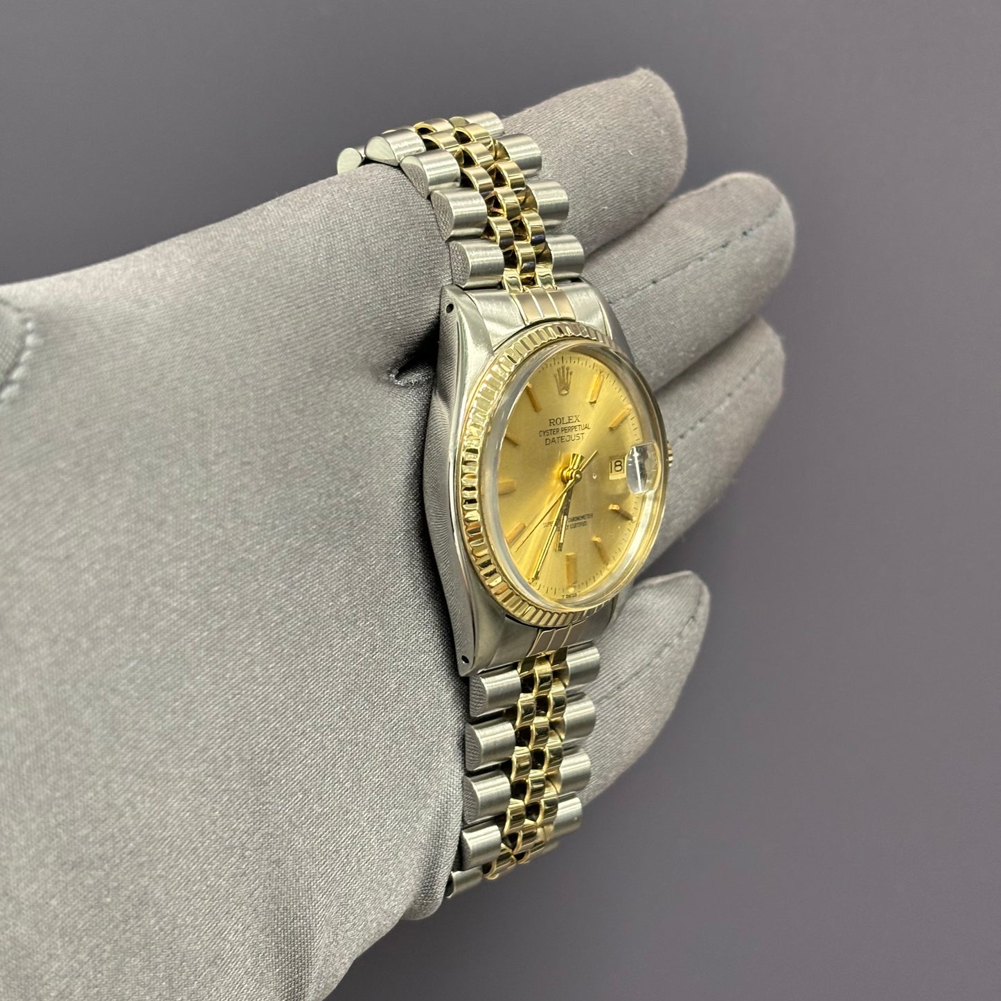 Rolex Datejust 36mm Champagne Dial Watch Ref# 16253