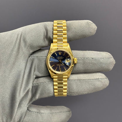 Rolex Datejust 26mm Blue Dial Watch Ref# 69178 - Happy Jewelers Fine Jewelry Lifetime Warranty