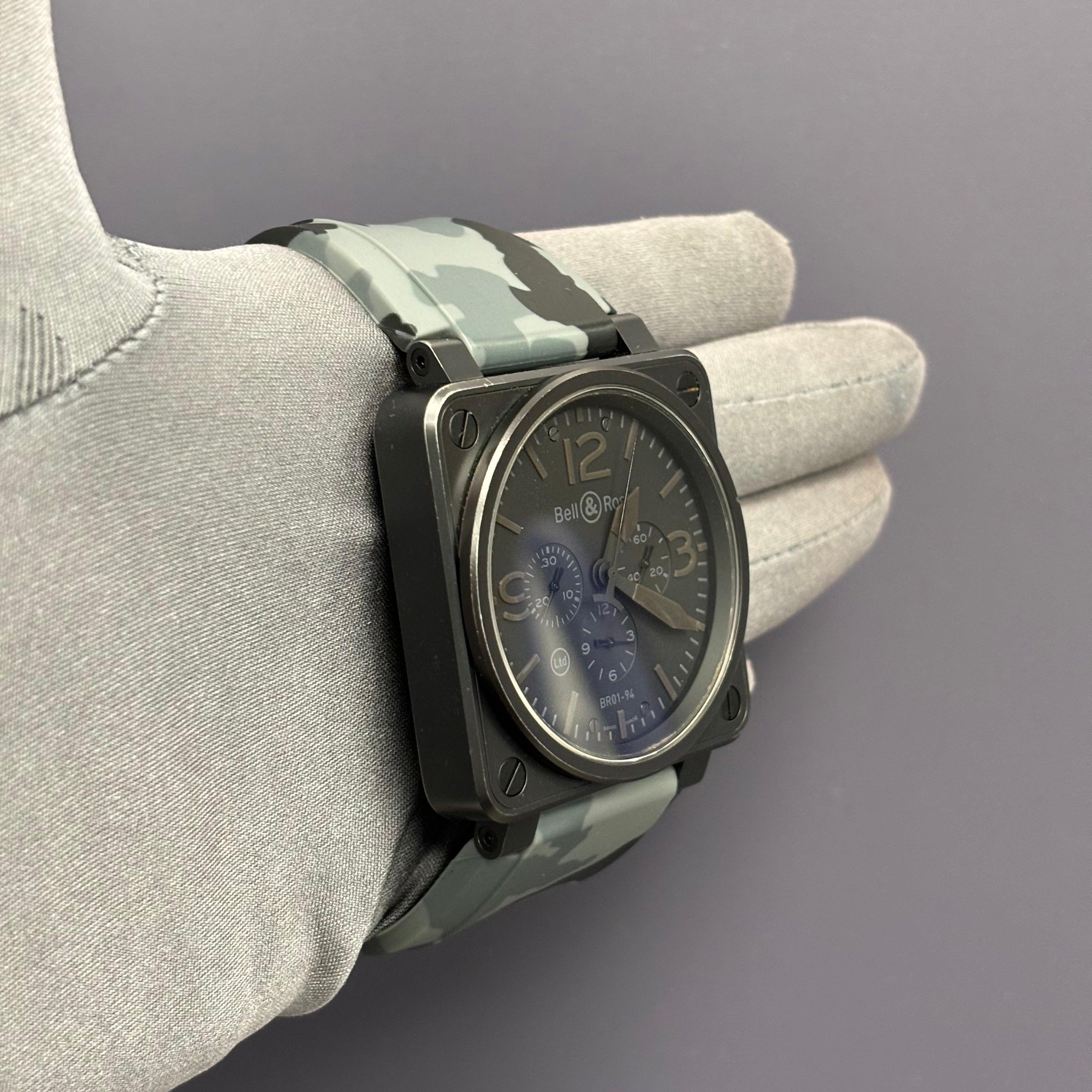 Bell & Ross BR01-94 46mm Black Dial Watch Ref# BR01-94-SBla - Happy Jewelers Fine Jewelry Lifetime Warranty