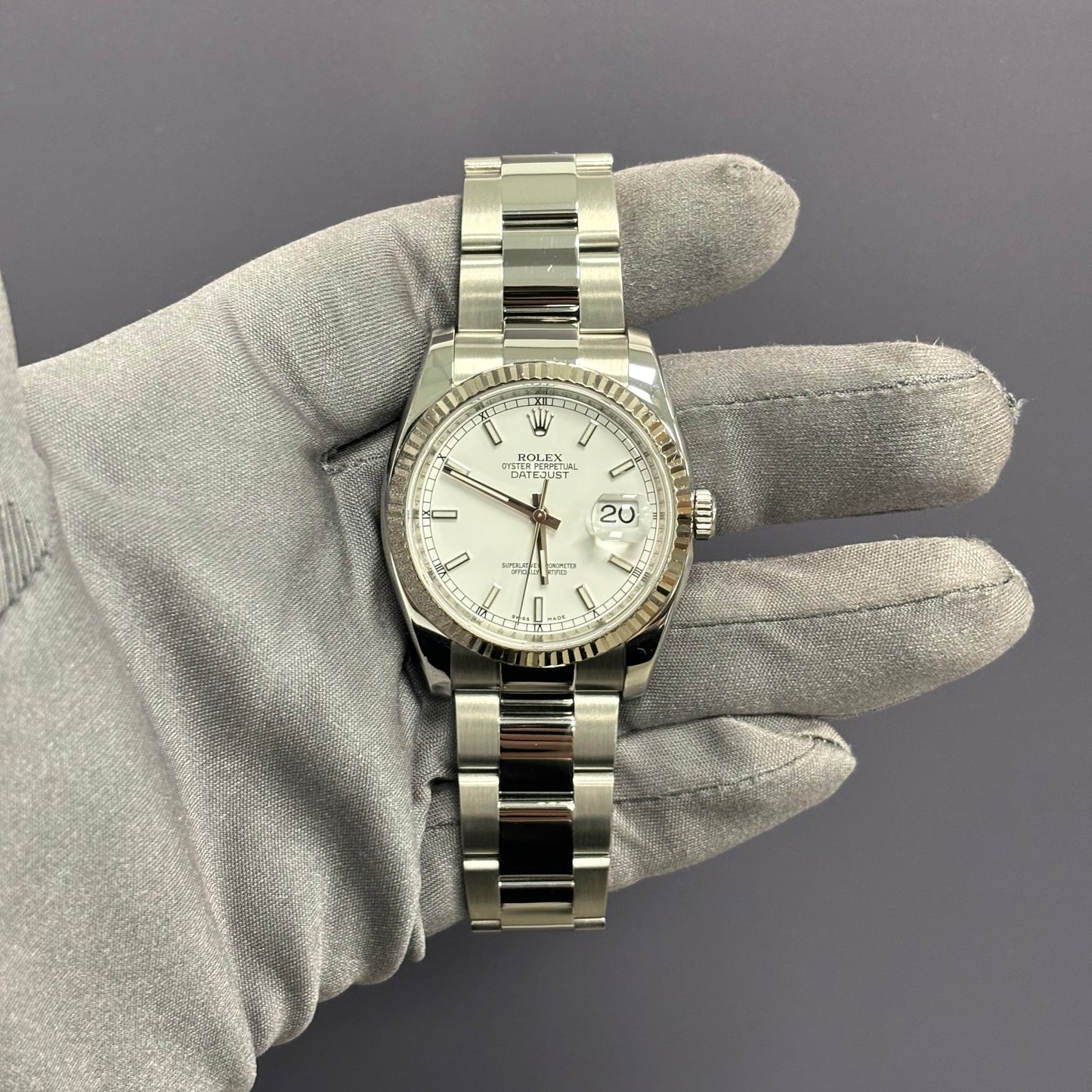 Rolex Datejust 36mm Stainless Steel White Dial Watch Ref# 116234