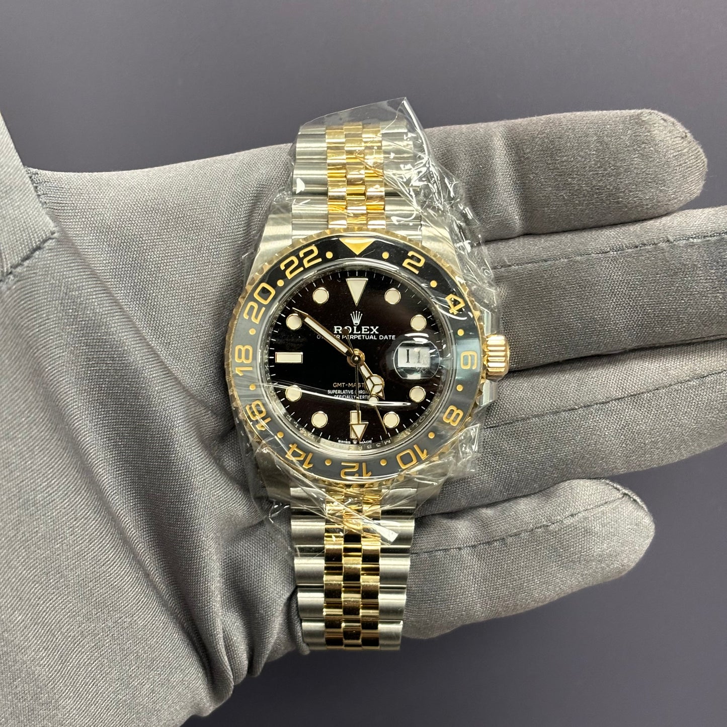 Rolex GMT-Master II 40mm Black Dial Watch Ref# 126713GRNR