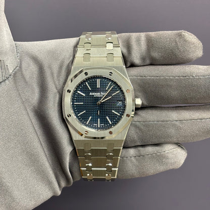 Audemars Piguet Royal Oak 39mm Blue Dial Watch Ref# 16202ST.OO.1240ST.02 - Happy Jewelers Fine Jewelry Lifetime Warranty