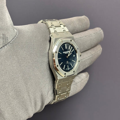 Audemars Piguet Royal Oak 39mm Blue Dial Watch Ref# 16202ST.OO.1240ST.02 - Happy Jewelers Fine Jewelry Lifetime Warranty
