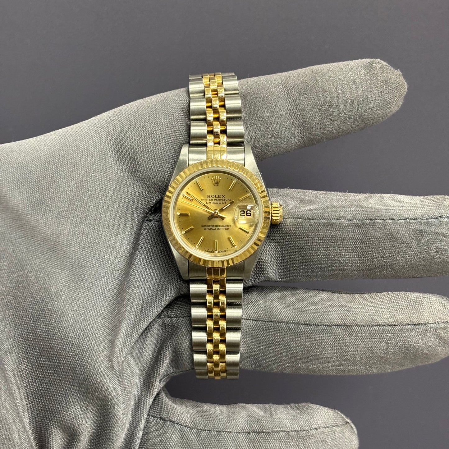 Rolex Datejust 26mm Champagne Dial Watch Ref# 69173