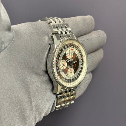 Breitling Montbrillant 43mm Brown/Silver Dial Watch Ref# A21330 - Happy Jewelers Fine Jewelry Lifetime Warranty