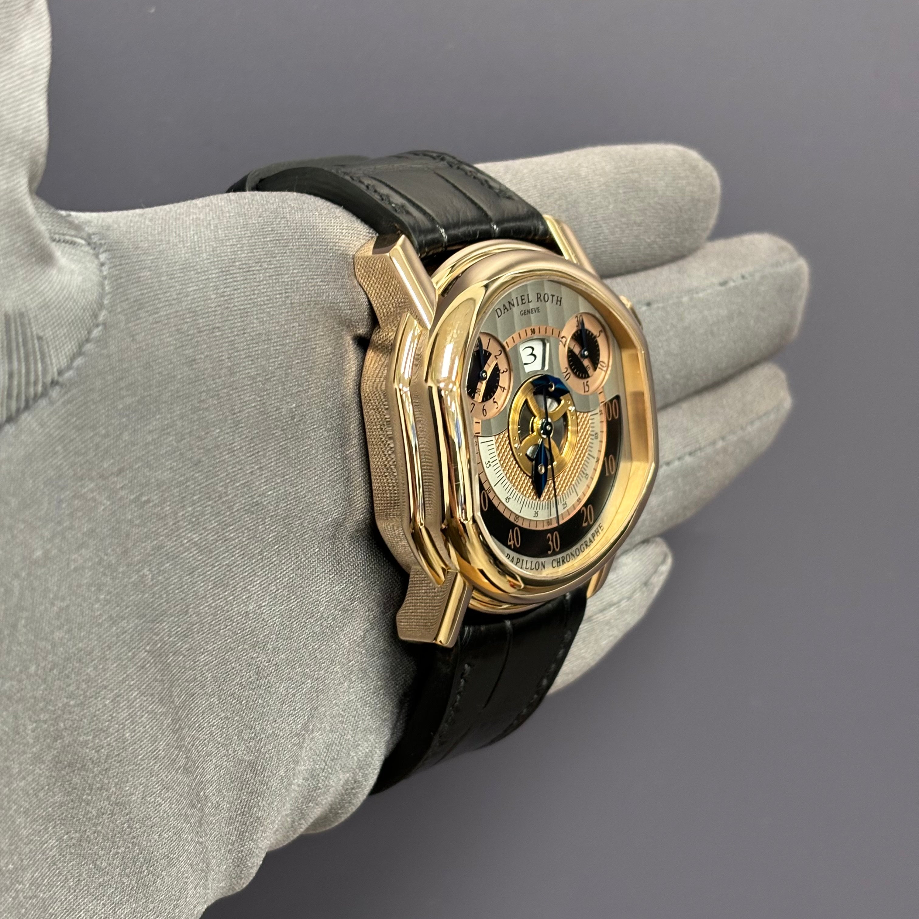 Daniel Roth Papillon 43mm Silver Dial Watch Ref# 319.Z.50.390.CB.BD - Happy Jewelers Fine Jewelry Lifetime Warranty