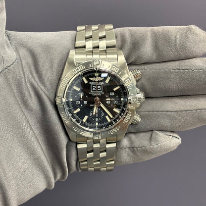 Breitling Chronomat 43mm Black Dial Watch Ref# A44359 - Happy Jewelers Fine Jewelry Lifetime Warranty