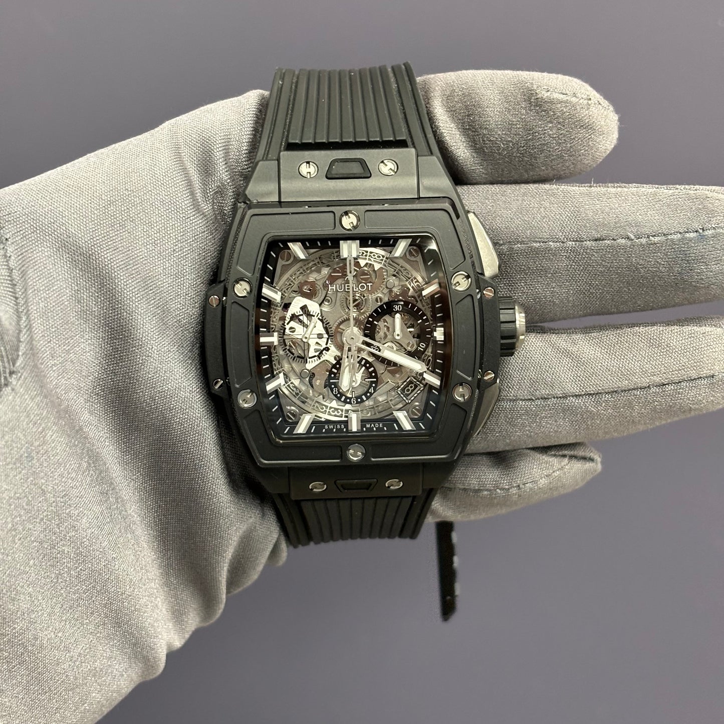 Hublot Big Bang 42mm Openwork Dial Watch Ref# 642.CI.0170.RX