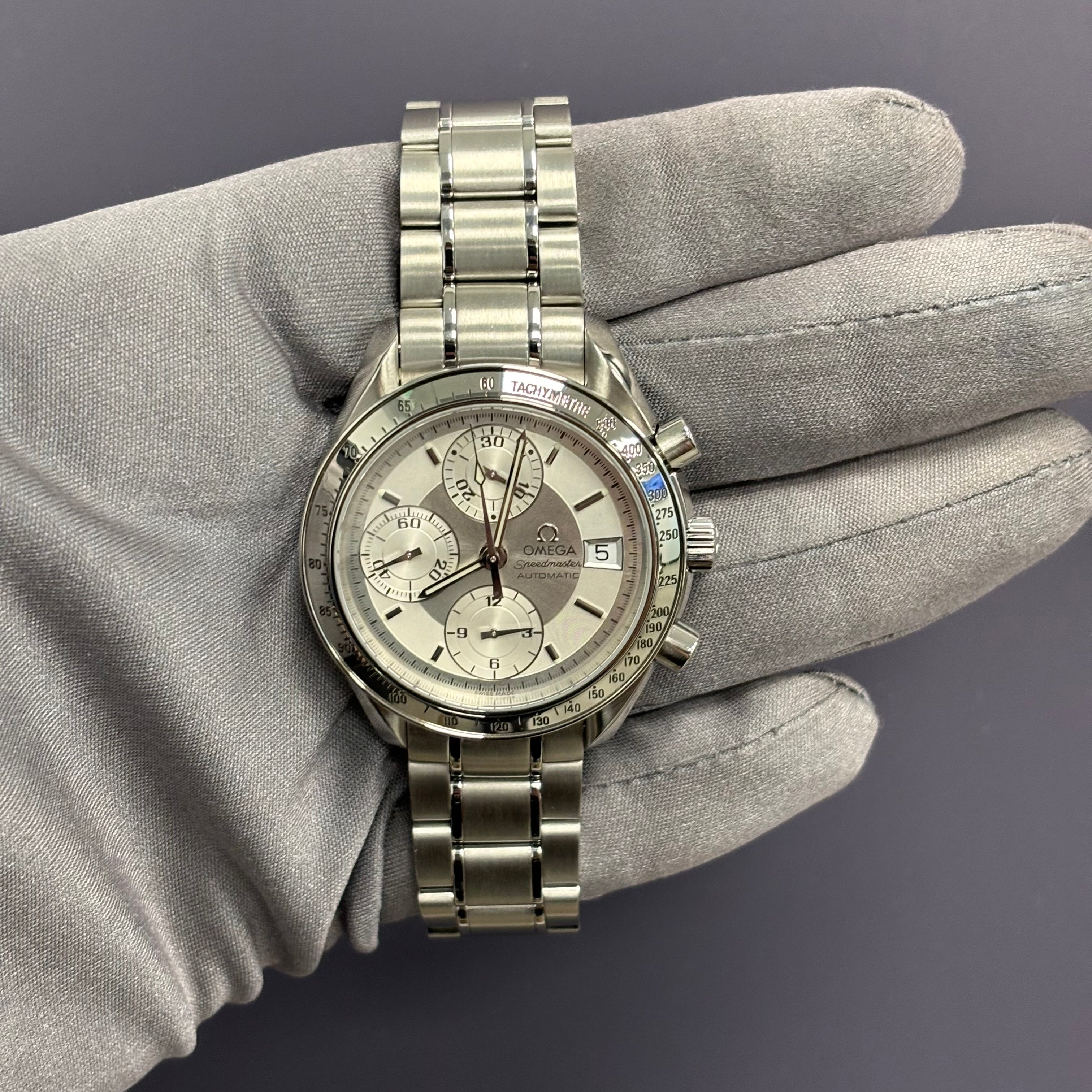 Omega Speedmaster 39mm Silver Dial Watch Ref# 3513.30.00 - Happy Jewelers Fine Jewelry Lifetime Warranty