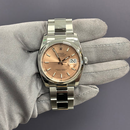 Rolex Datejust 36mm Pink Dial Watch Ref# 116200 - Happy Jewelers Fine Jewelry Lifetime Warranty