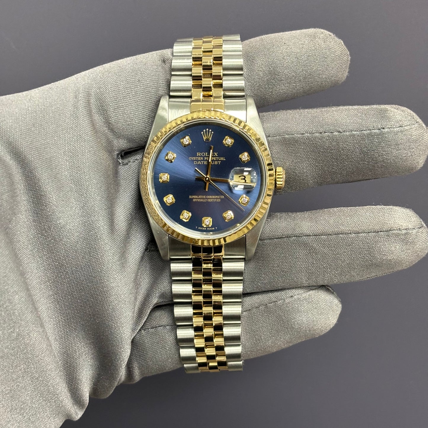 Rolex Datejust 36mm Blue Dial Watch Ref# 16233