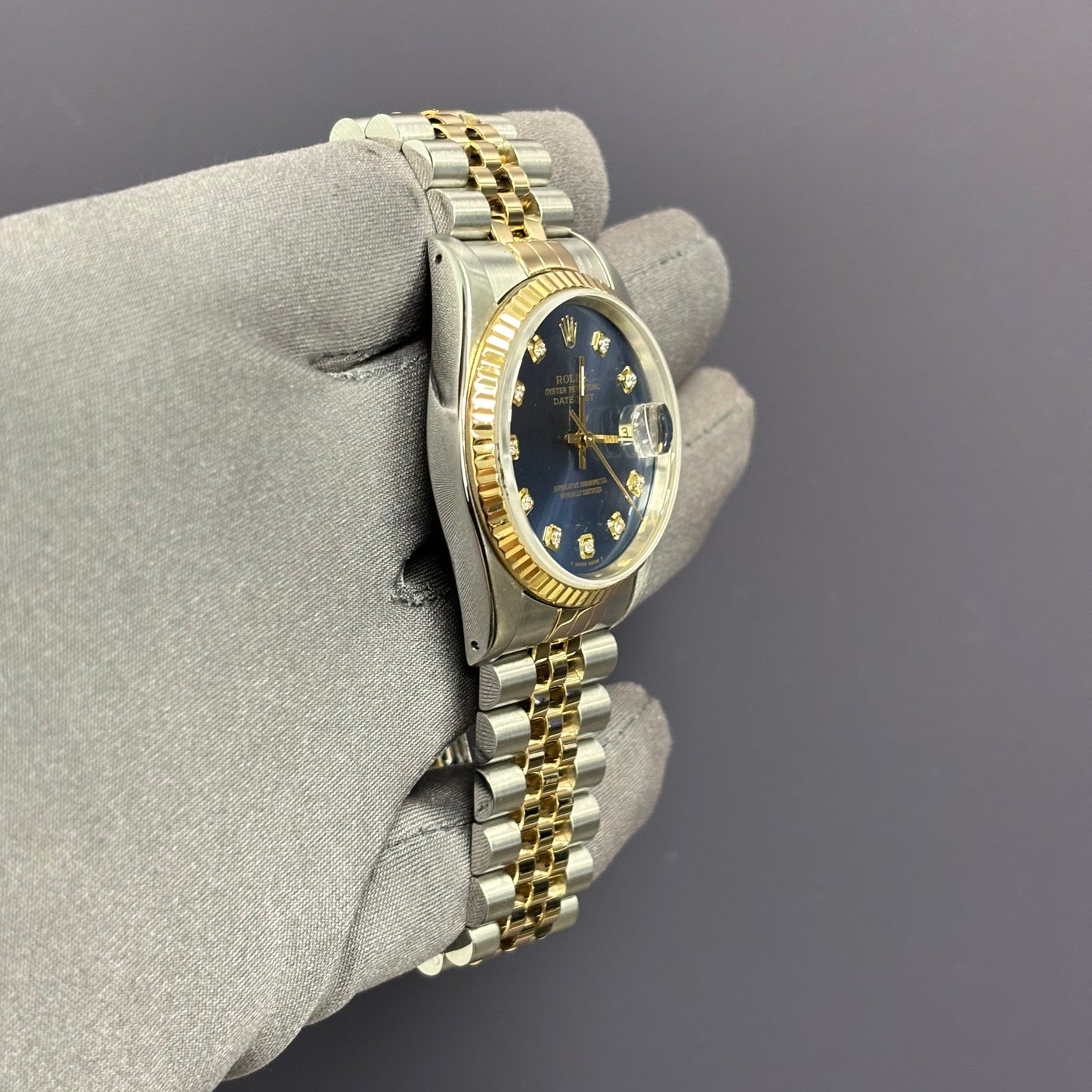 Rolex Datejust 36mm Blue Dial Watch Ref# 16233