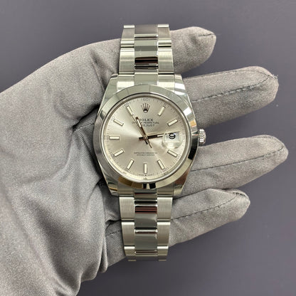 Rolex Datejust 41mm Stainless Steel Silver Dial Ref# 126300 - Happy Jewelers Fine Jewelry Lifetime Warranty
