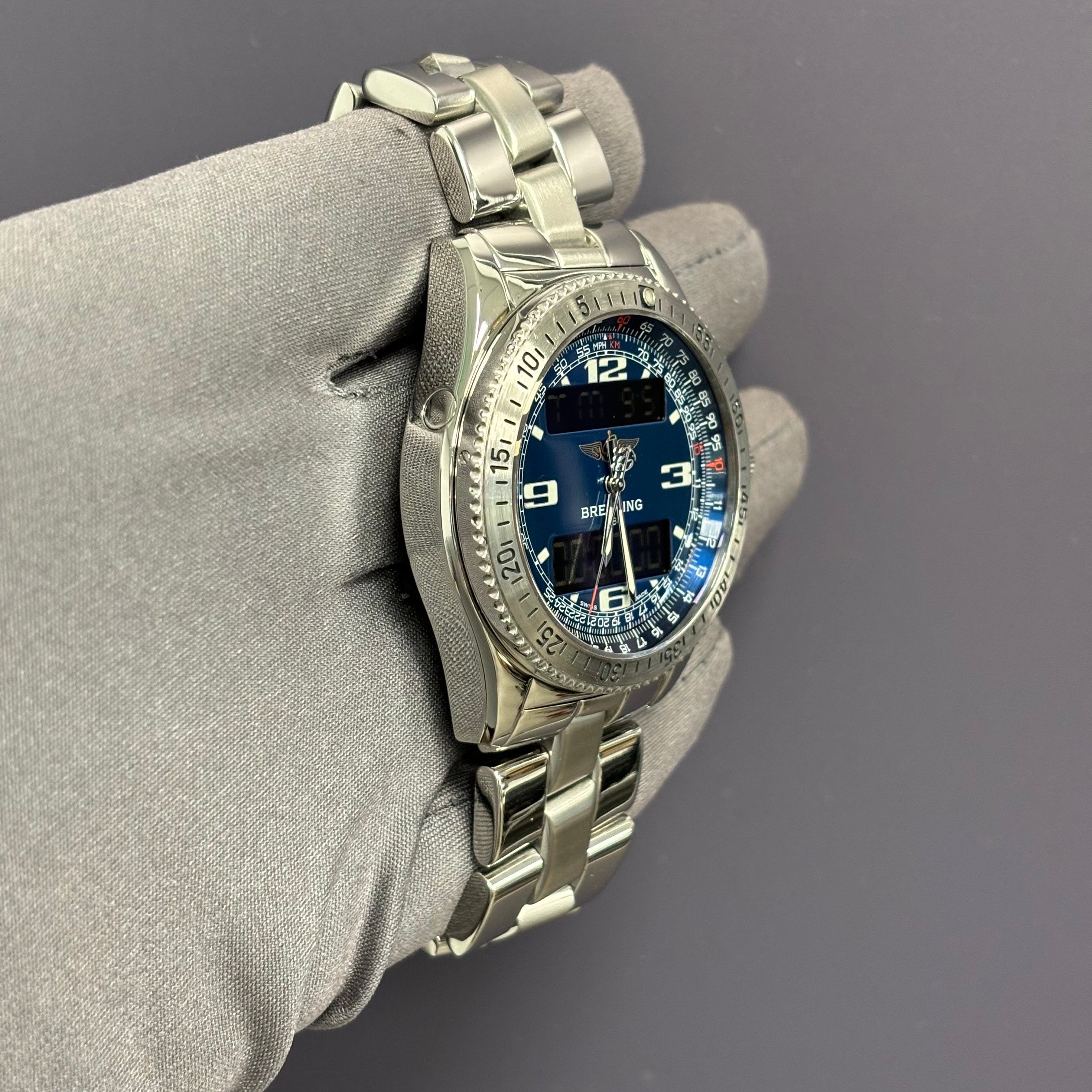 Breitling B-01 42mm Blue Dial Watch Ref# A68062 - Happy Jewelers Fine Jewelry Lifetime Warranty
