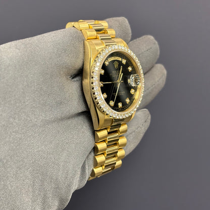 Rolex Day-Date 36mm Black Dial Watch Ref# 18238 - Happy Jewelers Fine Jewelry Lifetime Warranty