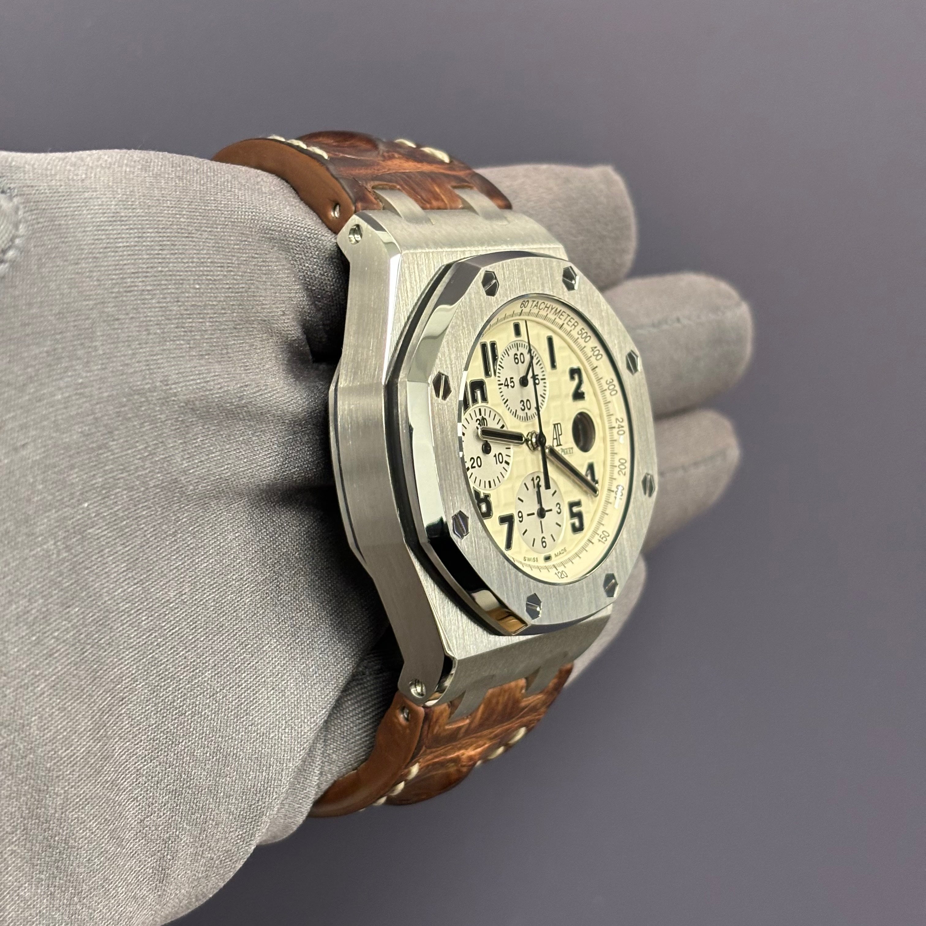 Audemars Piguet Royal Oak 42mm Cream Dial Watch Ref# 26170ST.OO.D091CR.01 - Happy Jewelers Fine Jewelry Lifetime Warranty