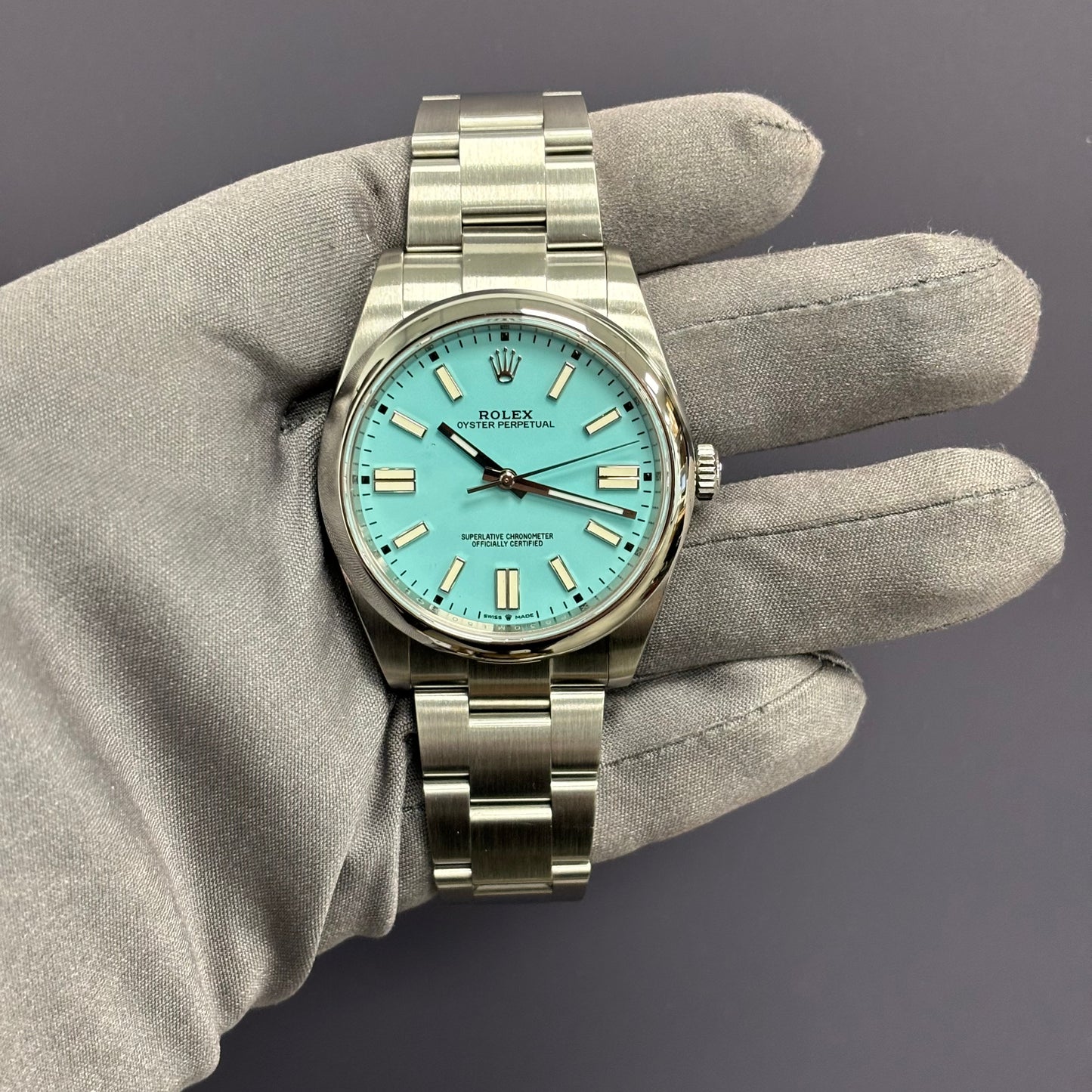 Rolex Oyster Perpetual 41mm Tiffany Dial Watch Ref# 124300