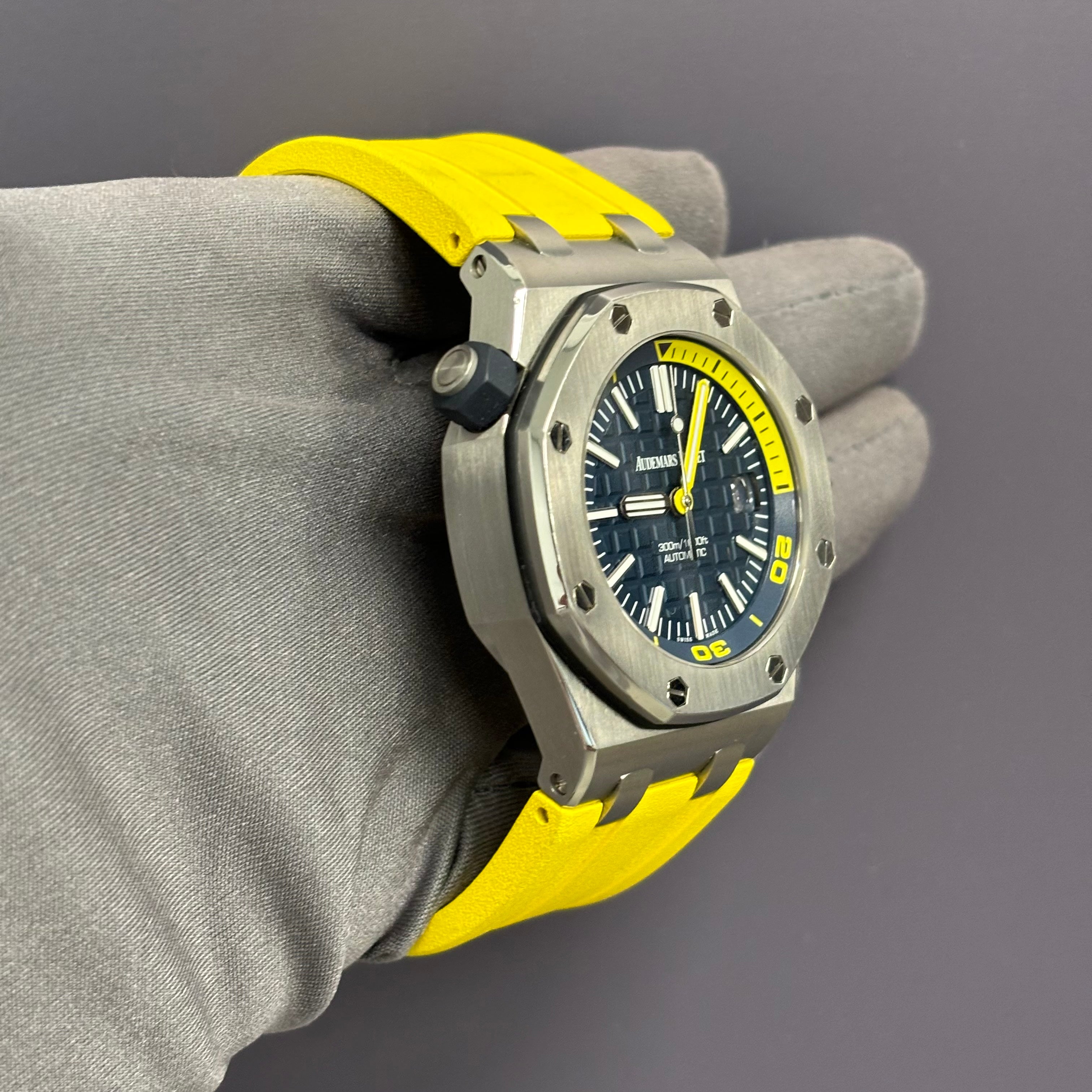 Audemars Piguet Royal Oak 42mm Blue Dial Ref# 15710ST.OO.A027CA.01 - Happy Jewelers Fine Jewelry Lifetime Warranty