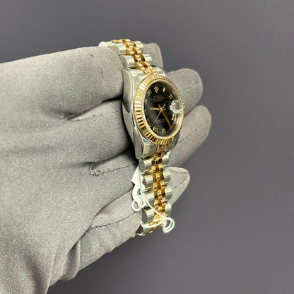 Rolex Datejust 26mm Black Dial Watch Ref# 179171 - Happy Jewelers Fine Jewelry Lifetime Warranty