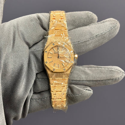 Audemars Piguet Royal Oak 23mm Pink Dial Watch Ref# 67630OR.GG.1312OR.01 - Happy Jewelers Fine Jewelry Lifetime Warranty