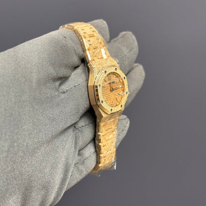 Audemars Piguet Royal Oak 23mm Pink Dial Watch Ref# 67630OR.GG.1312OR.01 - Happy Jewelers Fine Jewelry Lifetime Warranty