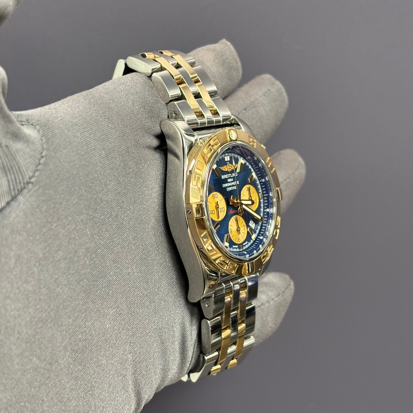 Breitling Chronomat 44mm Blue Dial Watch Ref# CB0110